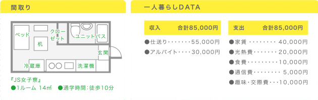 一人暮らしDATA